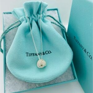 Tiffany & Co. Somerset Twist Knot Love Pendant Necklace Sterling  9mm –16” Chain